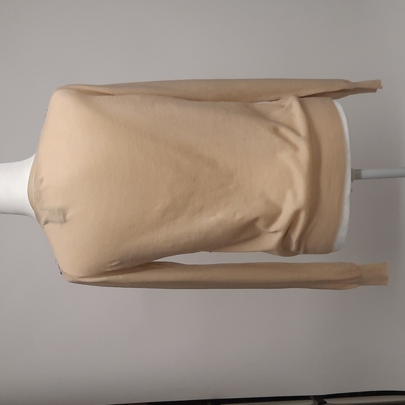 Moda International Beige V-Neck Cardigan with Bronze Sequins, Size S - Picture 5 of 6